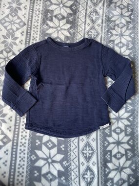 GAP Long Sleeve Thermal Tee - Navy Blue